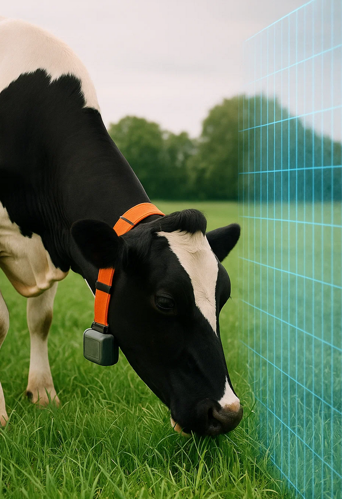 Cattle wearing GPS health collars
